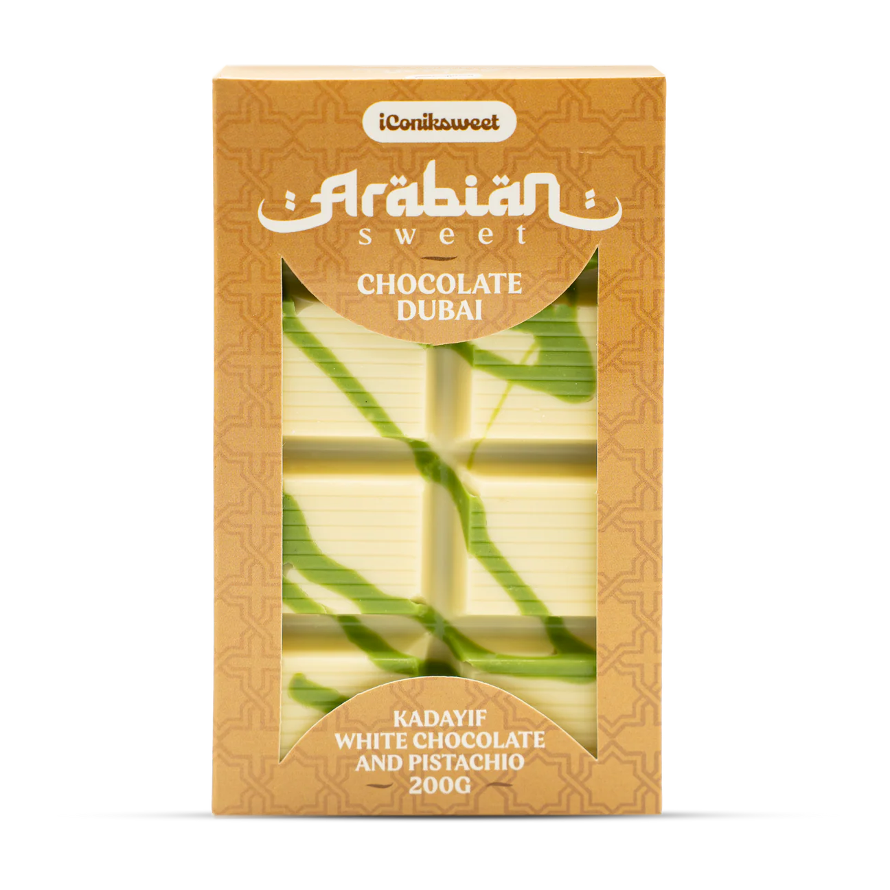 Tablette de Chocolat Dubai - Kayadif Chocolat blanc & Pistache (200g)