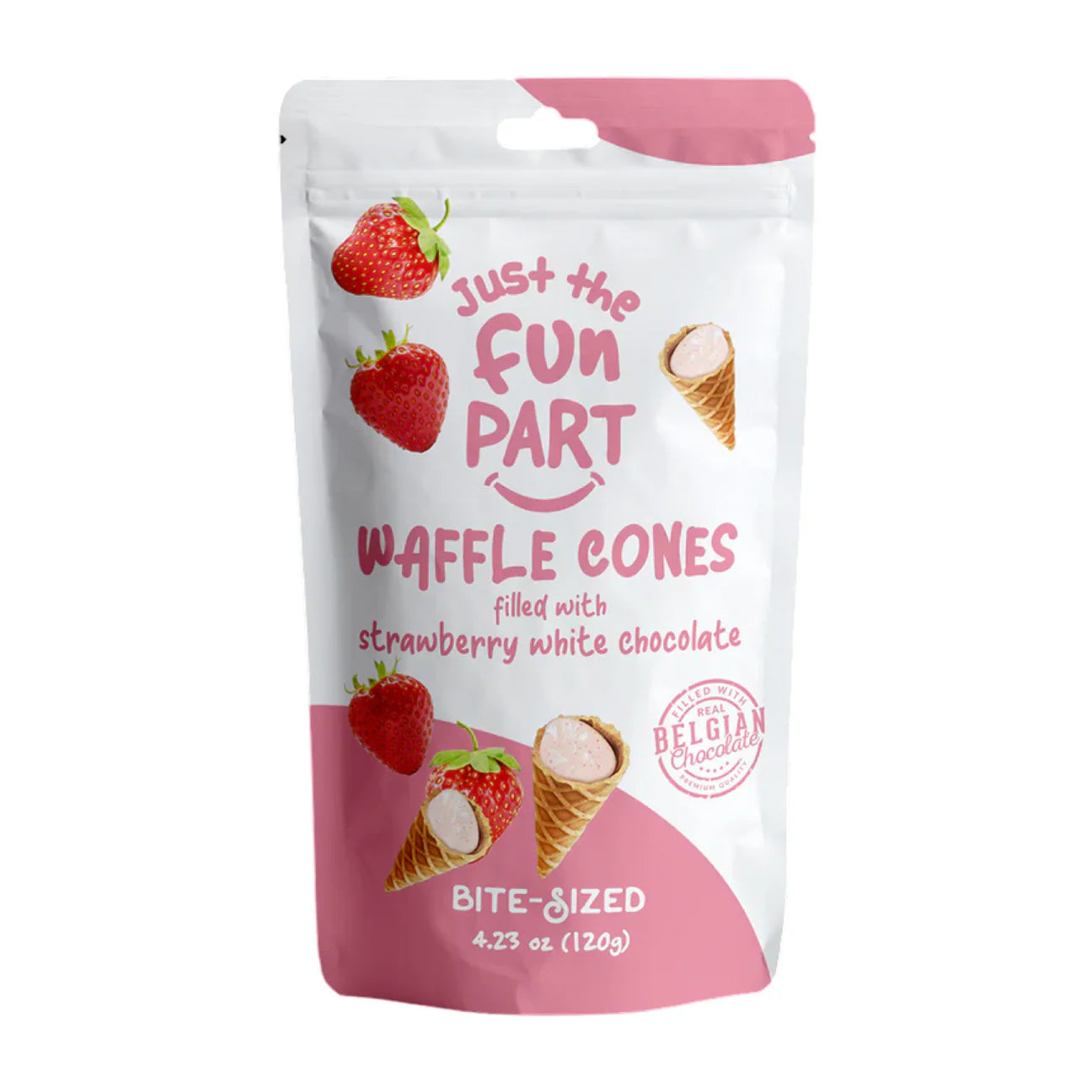 Waffle Cônes Fraise Chocolat Blanc (120g)