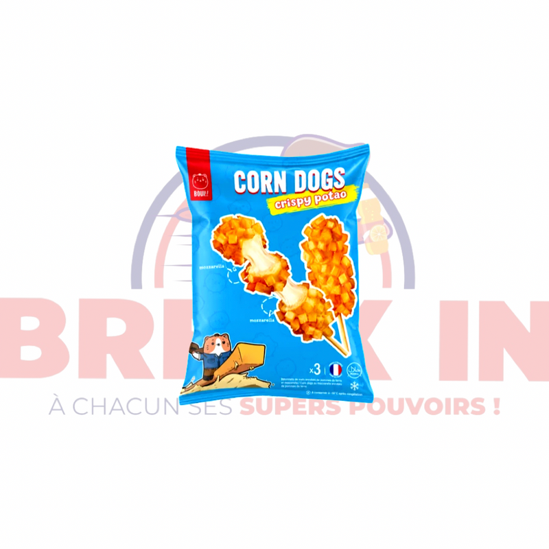 Brochette Corn Dog Crispy Potato Mozzarella BUDJI 440g - pièce individuelle