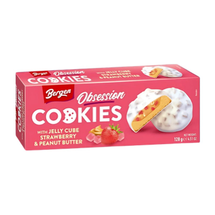 Bergen Cookies Jelly Cube Strawberry & Peanut Butter (128g)