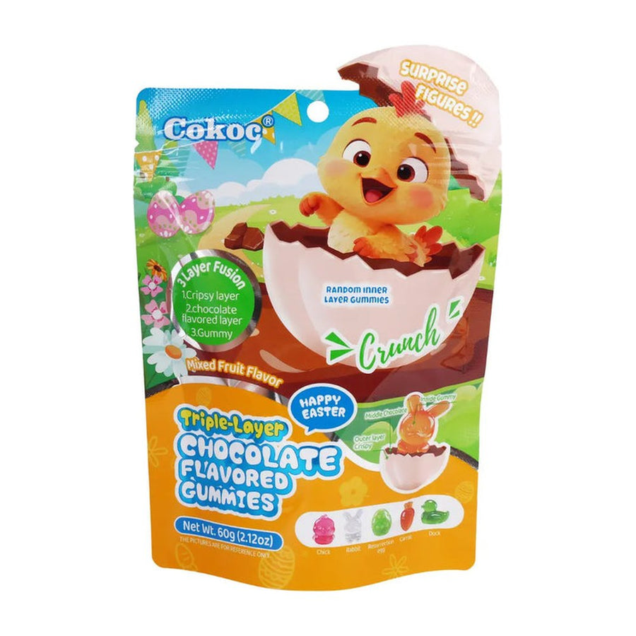Cokoc Easter Triple-Layer Mixed Fruit Flavored Gummies (60g)