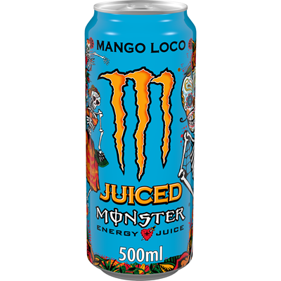 Canette de boisson énergisante Monster Mango Loco 500 ml vendue chez MIDI MINUIT à Épinal