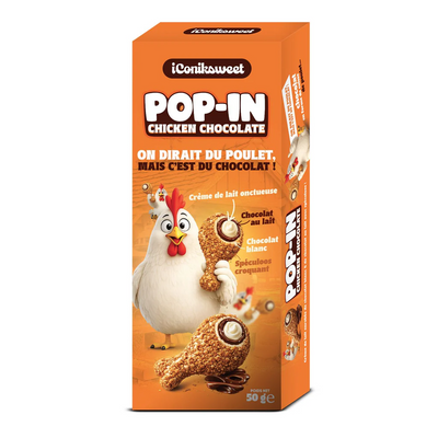 iConiksweet Pop-In Chicken Chocolate Cookies & Cream 50g - pièce individuelle