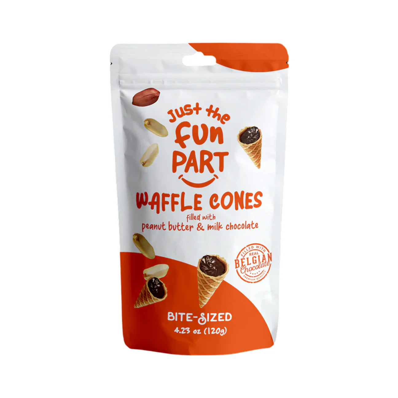Waffle Cônes Beurre de Cacahuète et Chocolat au Lait (120g)