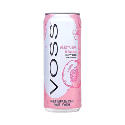 Voss Cherry Peach Sparkling Energy 330ml - canette individuelle