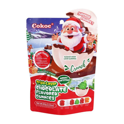 Cokoc Christmas Triple-Layer Mixed Fruit Flavored Gummies (60g)