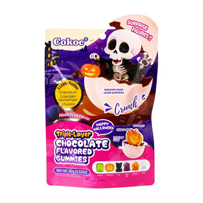Cokoc Halloween Triple-Layer Mixed Fruit Flavored Gummies (60g)