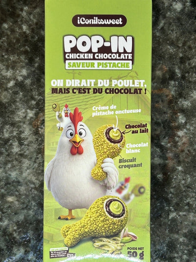 iConiksweet Pop-In Chicken Chocolate Pistache 50g - pièce individuelle